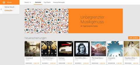 Google erlaubt neu 50'000 Songs in Musik-Cloud