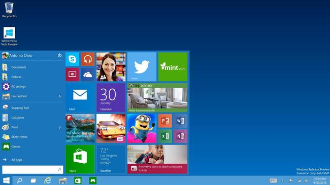  Windows 10 Preview mit 3-Finger-Gesten
